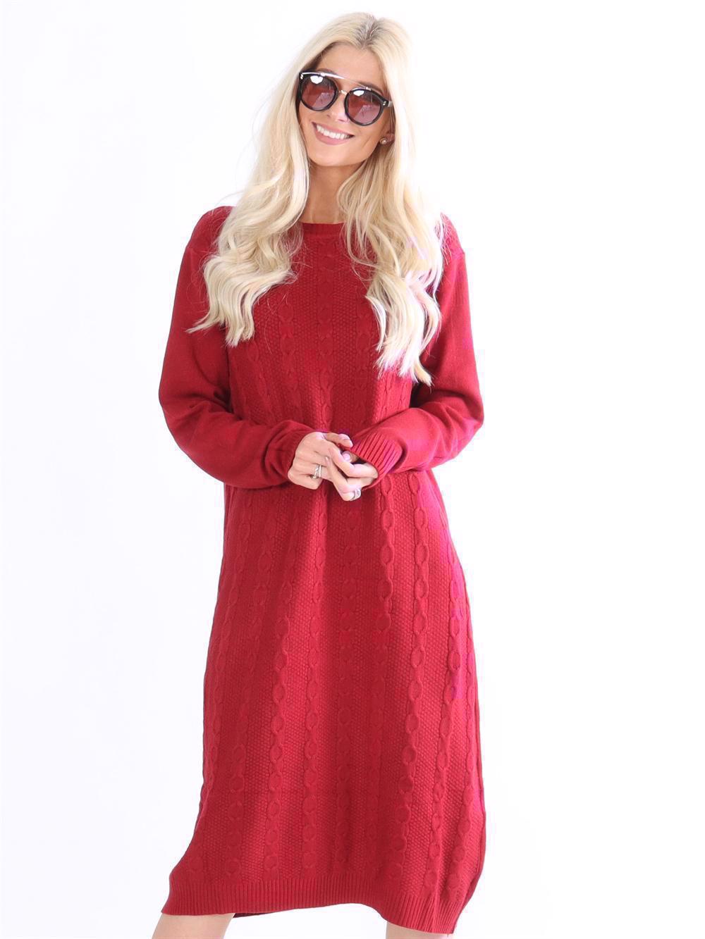 Melanie - Sort blød strikkjole med stræk